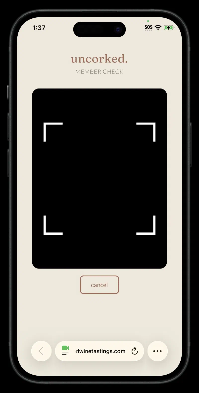 Staff scanning QR code to verify membership