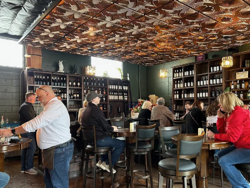 Matt conducting a guided wine tasting at Uncorked Wine Tastings in Dublin, Ohio
