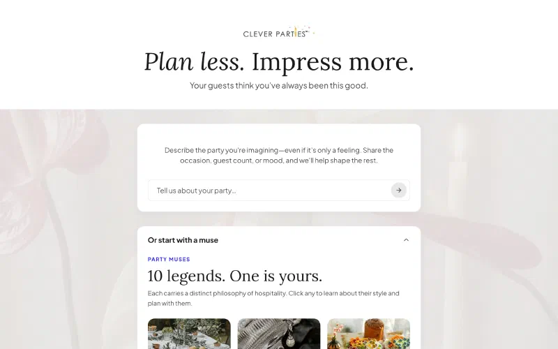 The public Clever Parties planning page